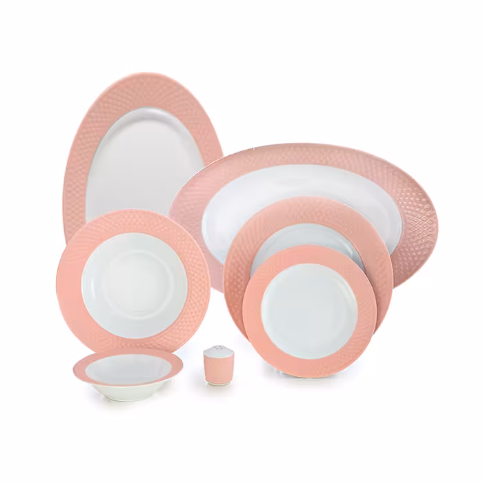 سرویس چینی زرین 6 نفره غذاخوری ماربل رادیانس (28 پارچه)