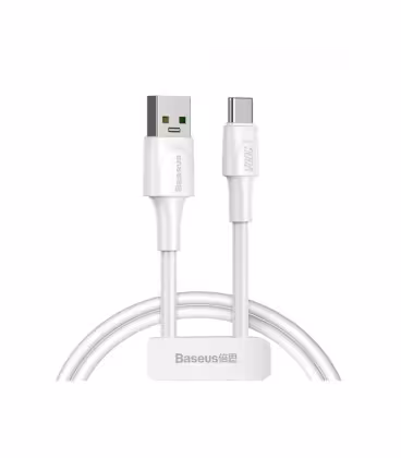 کابل Type C سوپر شارژ باسئوس مدل White CATSW-F01 VOOC Charge طول 1 متر