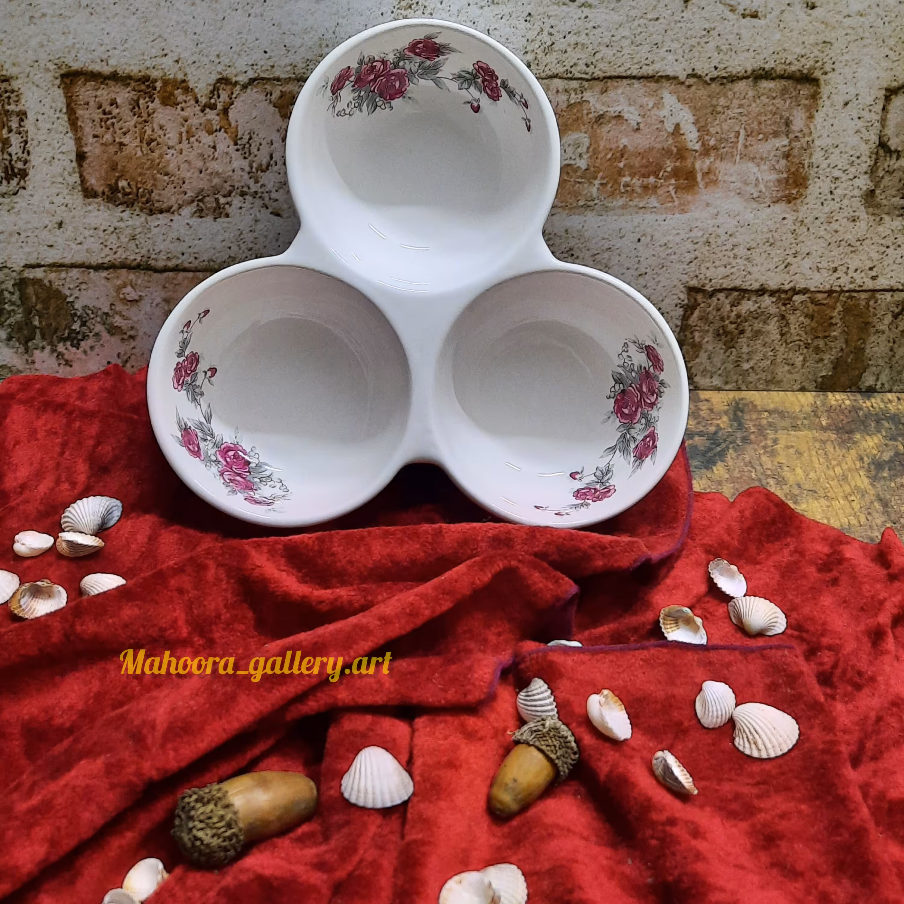 اردورخوری سرامیکی 3 خانه گلسرخی