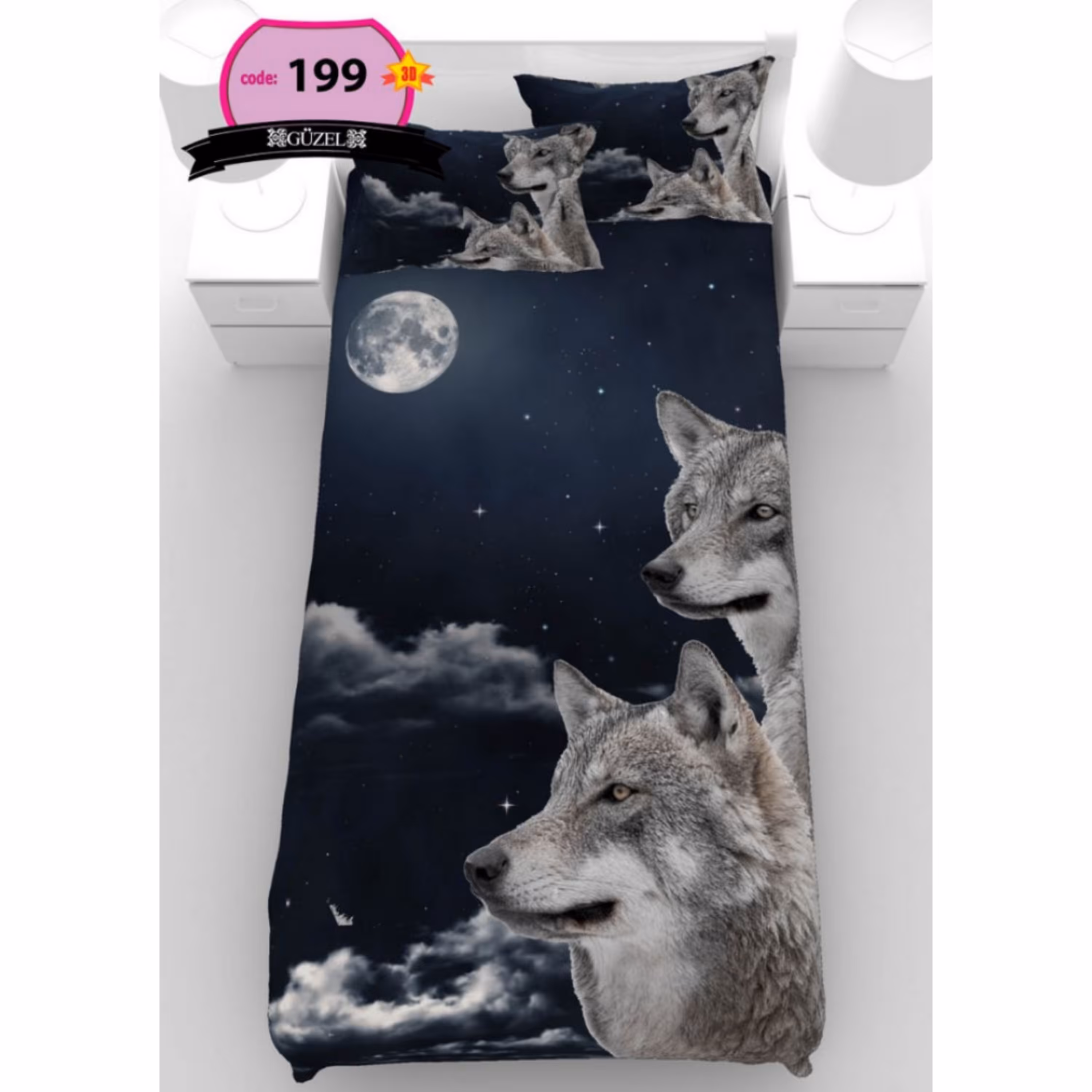 روتختی تک نفره سه بعدی برند گوزل -5 تکه -کد199
