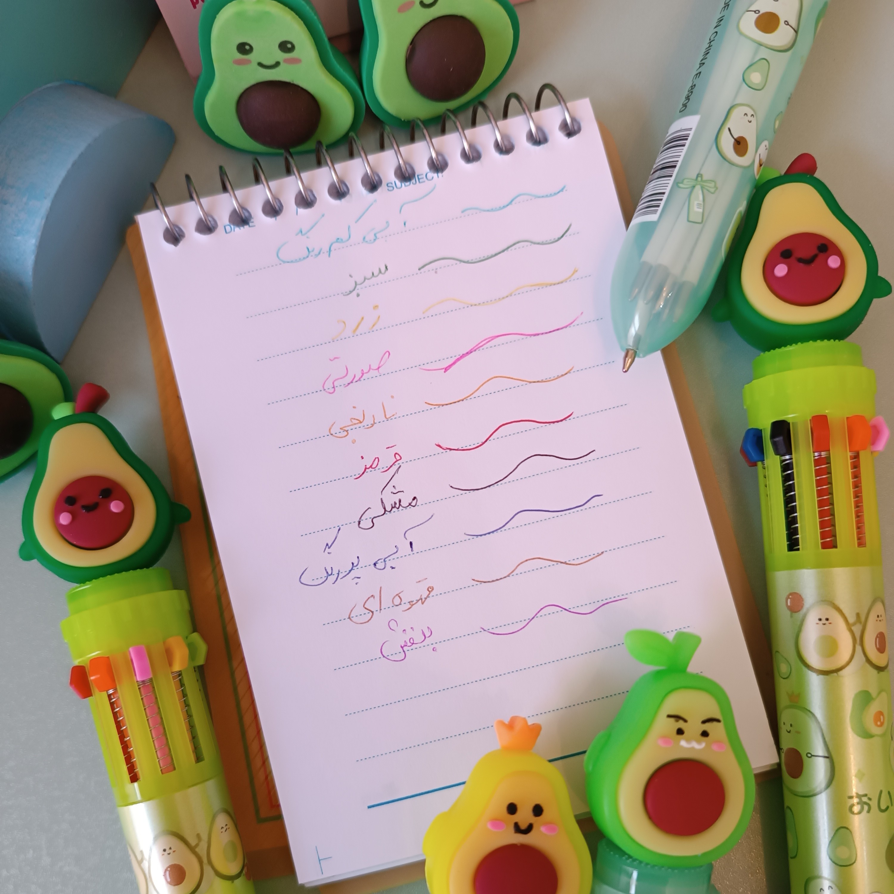 خودکار ده رنگ طرح آواکادو