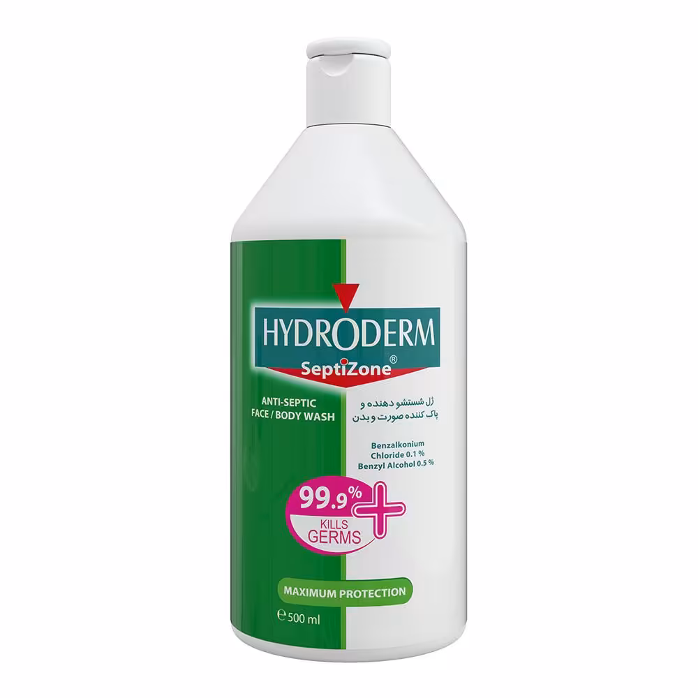 هیدرودرم سپتی زون ژل شست و شو و ضد عفونی کننده صورت و بدن