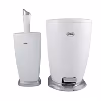 سطل و فرچه حباب مدل لیلیا رنگ سفید کروم 