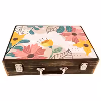 جعبه چوبی مدل چمدان بزرگ طرح بهاری 2      