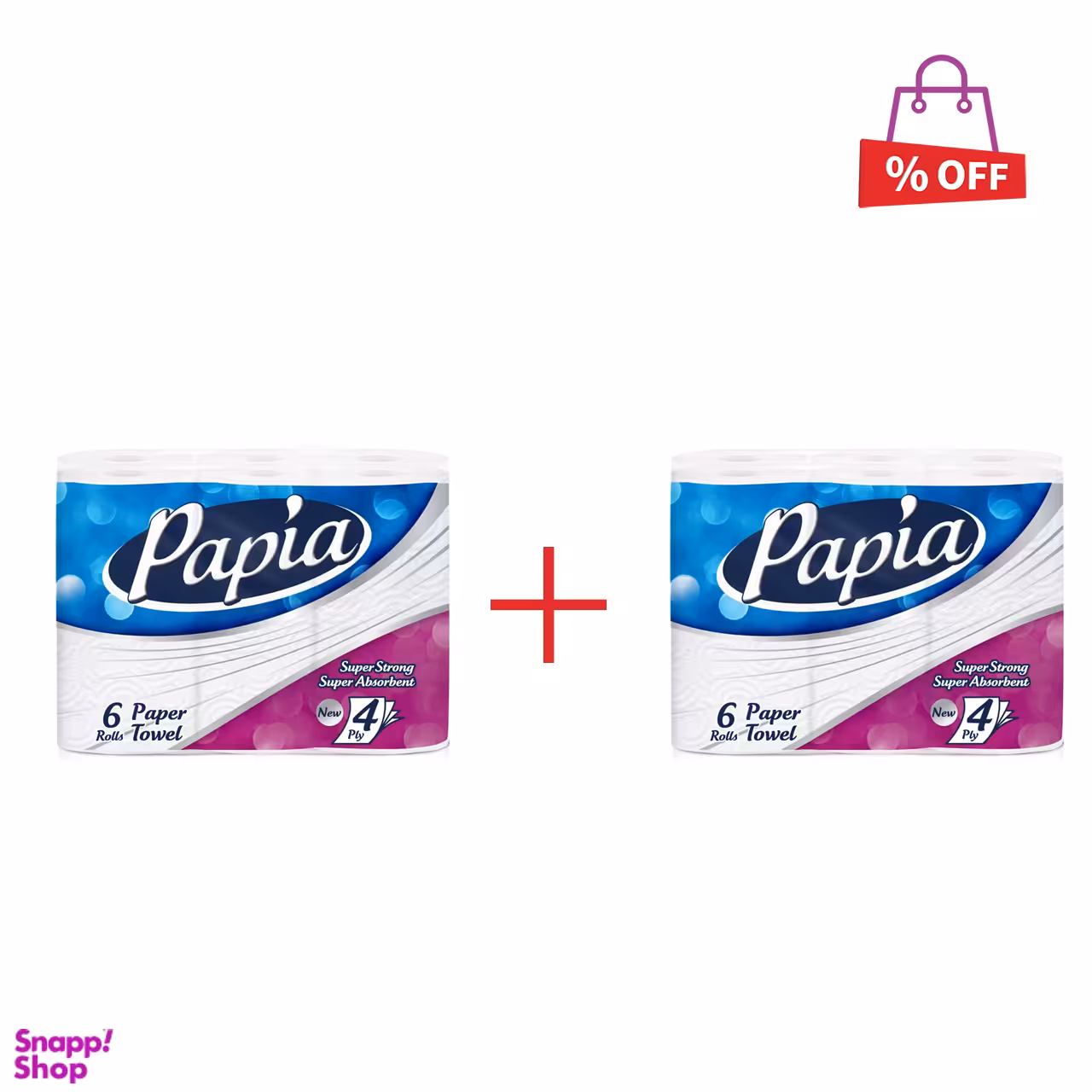 دستمال حوله ای کاغذی پاپیا (Papia) مدل Super Strong بسته 6 عددی مجموعه 2 عددی