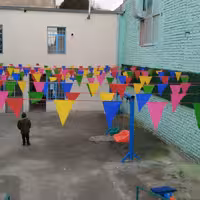 ریسه پرچم پارچه ای رنگی 7متری درجه1 ضدآب بسته 4عددی، ارسال رایگان 