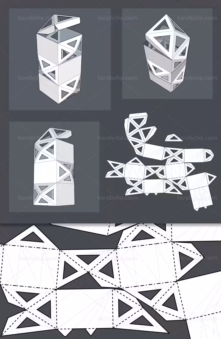 وکتور طرح گسترده جعبه | گرافیک با طعم تربچه