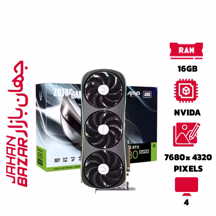 کارت گرافیک زوتک Zotac 4080 Amp Extreme Airo 16GB ظرفیت 16 گیگابایت