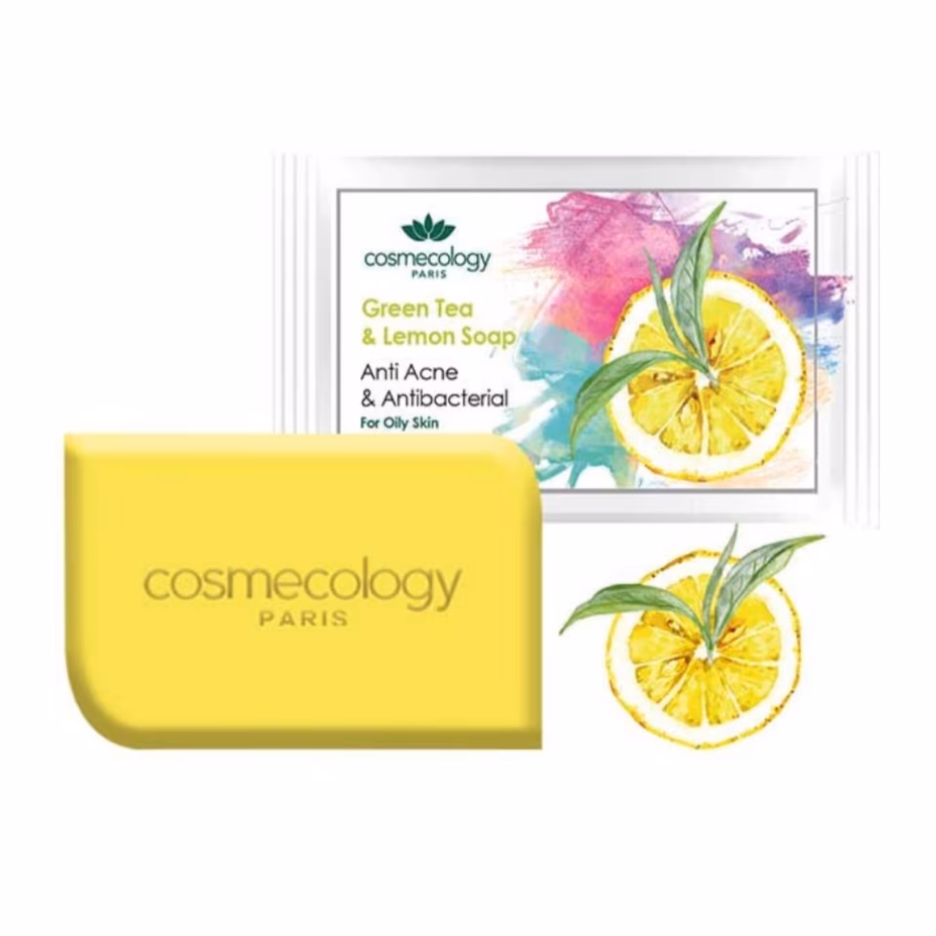 صابون چای سبز و لیمو ضد آکنه و آنتی باکتریال کاسمکولوژی فرانسه