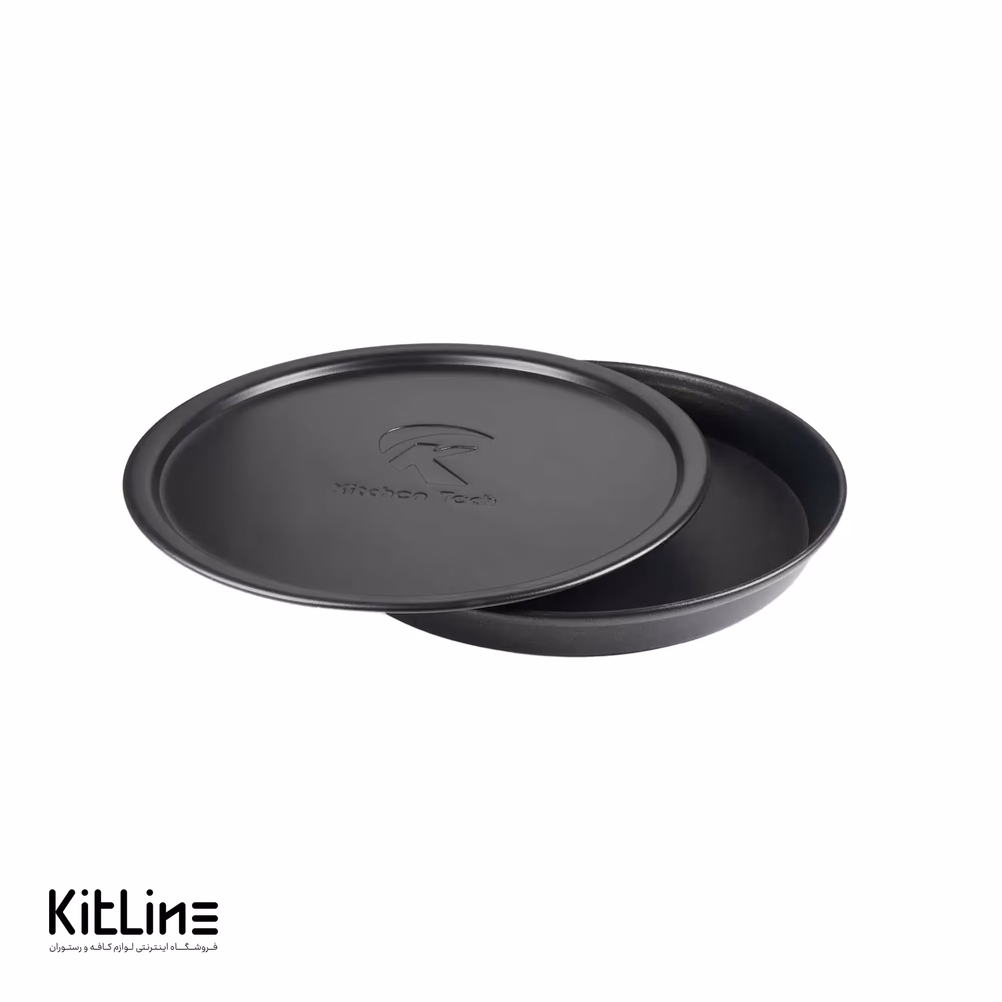 قالب پیتزا آمریکایی آلومینیومی روکش تفلون 23 سانتیمتری همراه با در کیچن تک