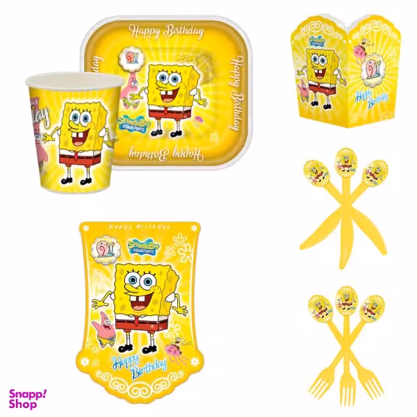 مجموعه 75 عددی تم تولد طرح باب اسفنجی مدل SPG