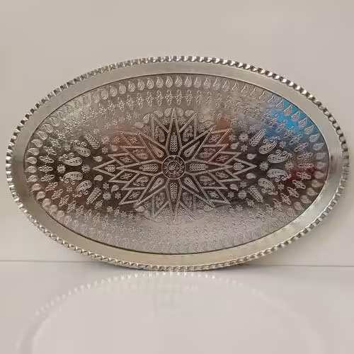 سینی مسی بیضی شکل قلع شده سایز 7