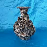 گلدان قلمزنی مسی  باقلم سه بعدی ومجسه 