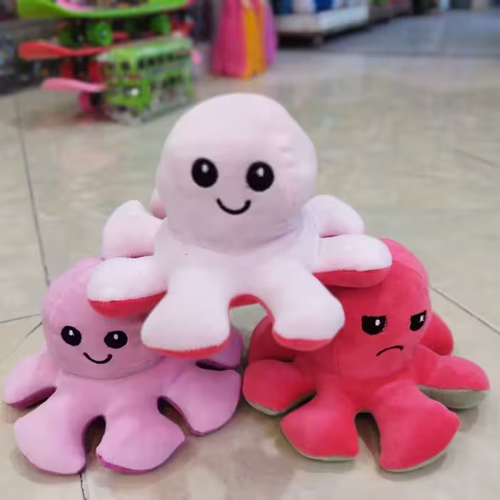 عروسک هشت پا  جنس خوب پارچه نانو ( دو رو )