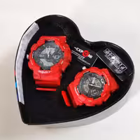 ست ساعت اورجینال فول امکانات اکسپونی  زنانه و مردانه Exponi با باکس اورجینال قلبی و دفترچه با چراغ صفحه هفت رنگ ضدآب