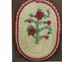 سفره حصیری گلدار 