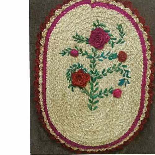 سفره حصیری گلدار 