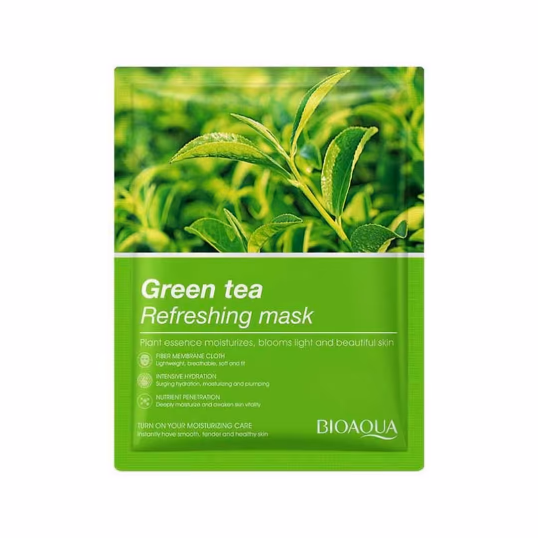ماسک ورقه ای صورت چای سبز بیوآکوا سبز