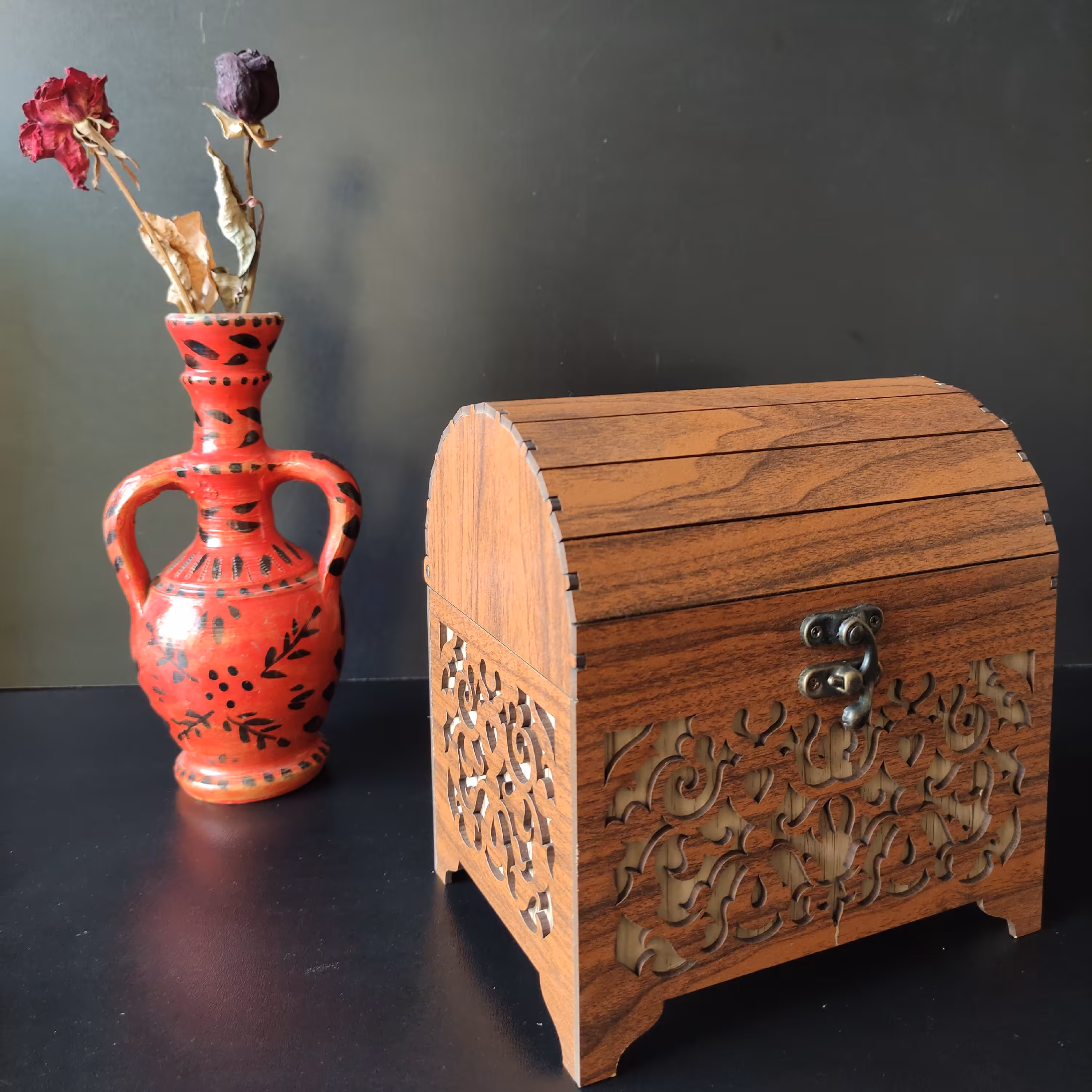 صندوقچه چوبی فندقی