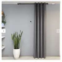 پرده پانچی آماده یک عددی مخمل کالیفرنیا رنگ طوسی تیره (عرض 140 در ارتفاع 280 )