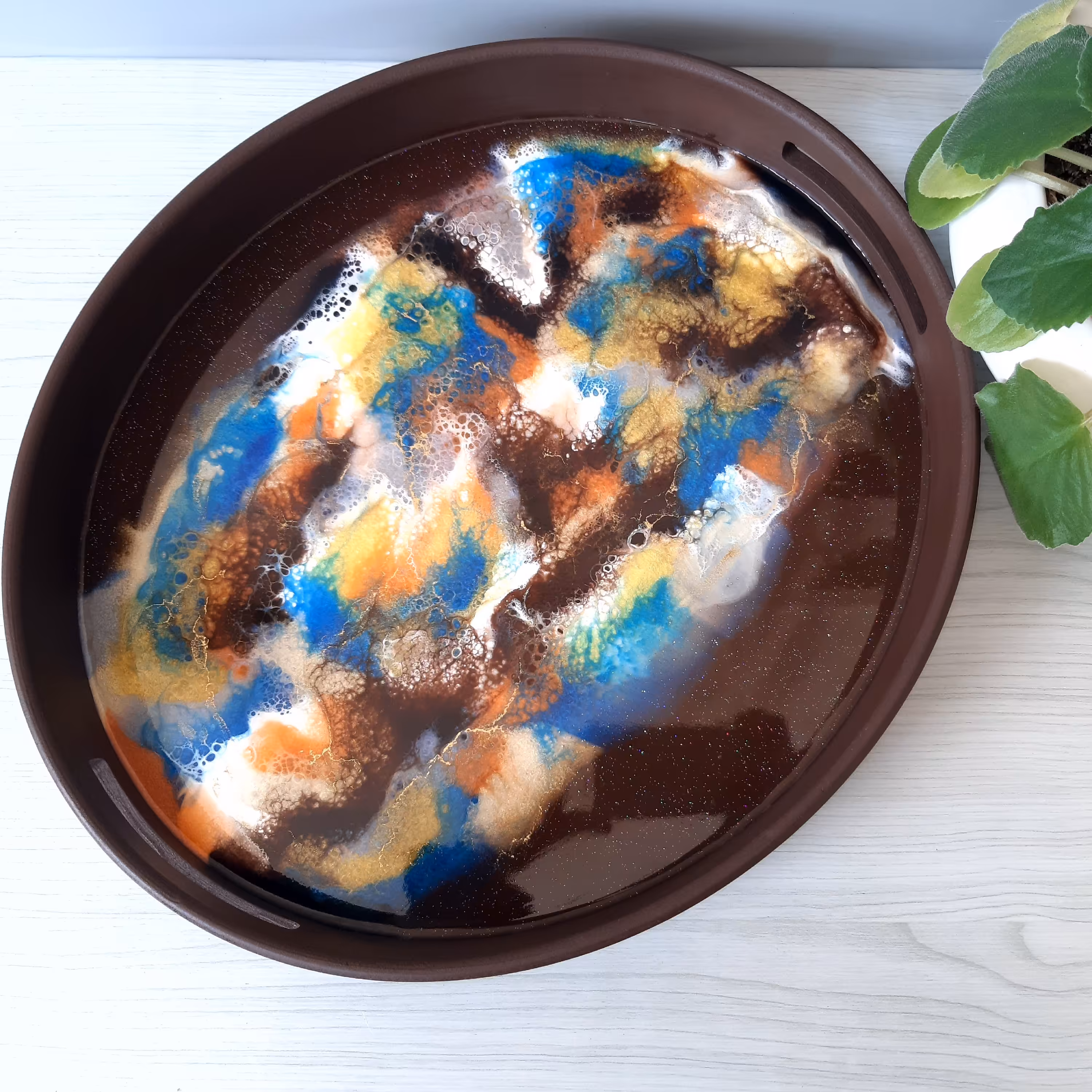 سینی رزینی  با بیس ام دی اف و کار شده با رزین اپوکسی