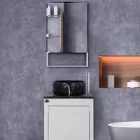 روشویی کابینتی لیزا سفید سایز 70 با سنگ طبیعی نجف آباد همراه آینه