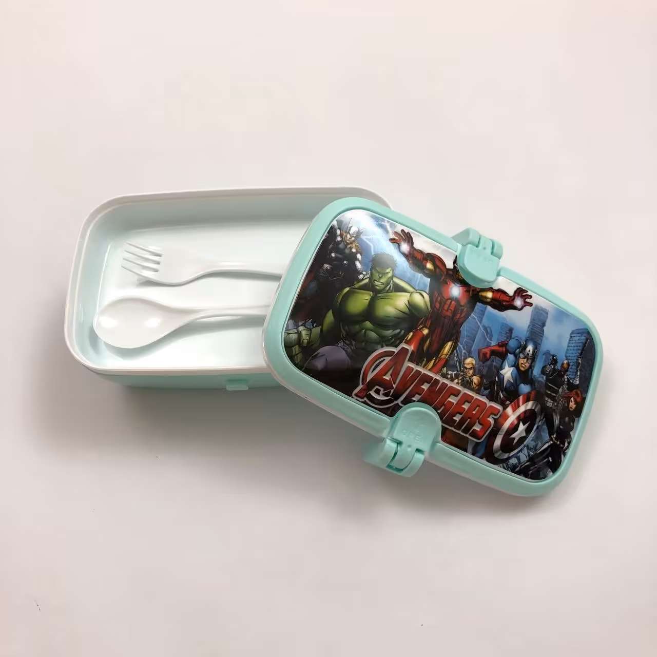 ظرف غذای پسرونه دوطبقه طرح قهرمانان اسپایدرمن مردعنکبوتی مرد آهنی آمریکایی