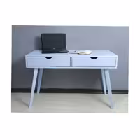 میز تحریر ام دی اف پایه چوبی رنگ سفیدکشو دار