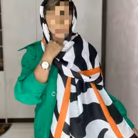 شال نخی سفید مشکی