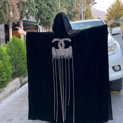 ست عبای مجلسی مخمل کریستالی با شال و کمربند