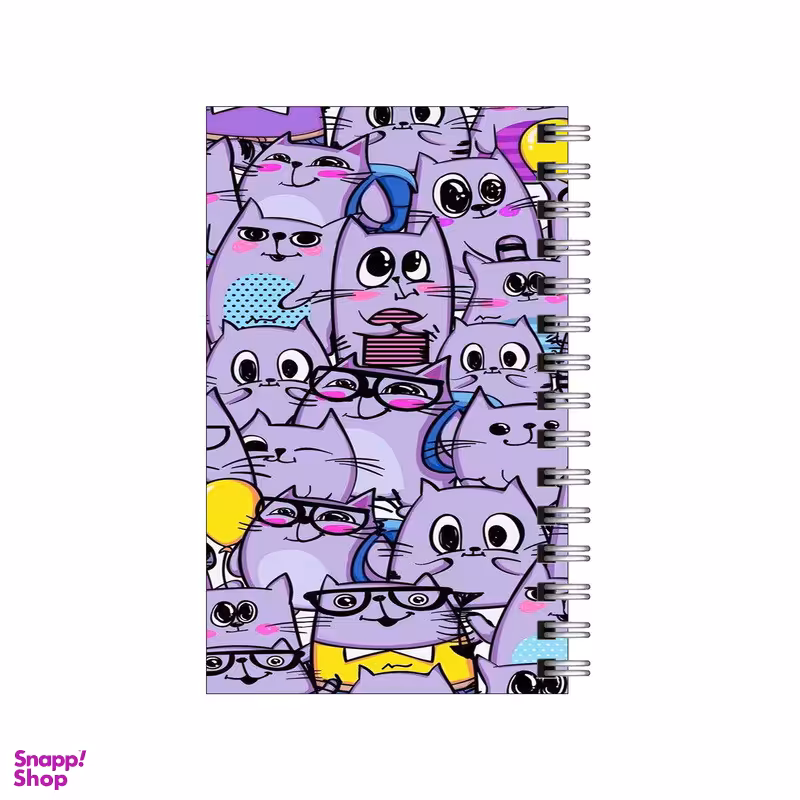 دفترچه یادداشت مدل to do list طرح پترن گربه های عینکی کد 3452591