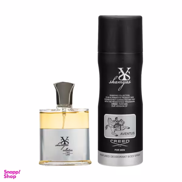 ادوپرفیوم مردانه شمیاس (Shamyas) مدل Aventus حجم 30 میلی‌ لیتر به همراه اسپری خوشبو کننده بدن حجم 200 میلی‌ لیتر