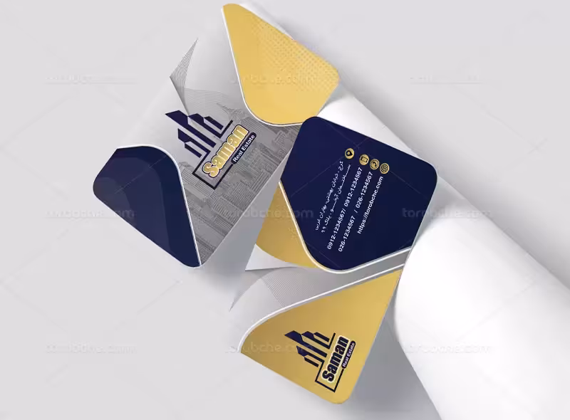 کارت ویزیت لایه باز املاک | گرافیک با طعم تربچه