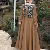 ست دو تکه پیراهن و جلیقه جیران - کد 2495