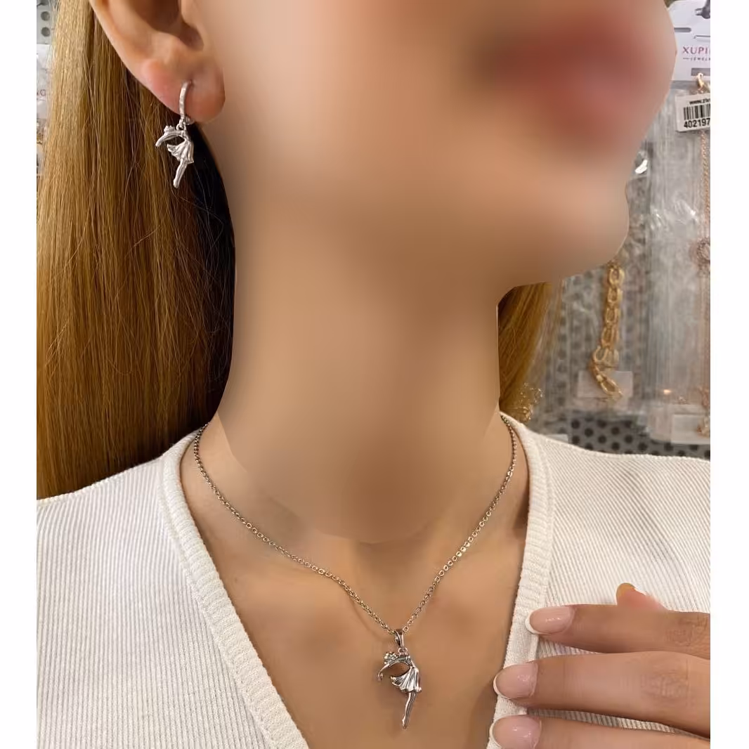 نیم ست ژوپینگ طرح باله (بدون زنجیر)  1138