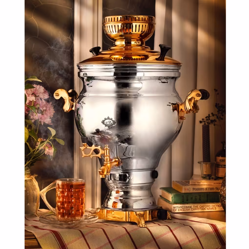 سماور گاز سوز (گازی) ارس نفیس طلائی - 8.5 لیتری - عالی نسب (Aras Nafis)