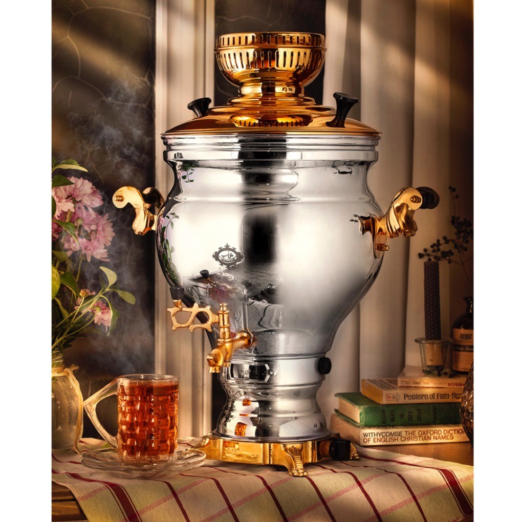 سماور گاز سوز (گازی) ارس نفیس طلائی - 8.5 لیتری - عالی نسب (Aras Nafis)