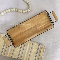 سینی رولتی مدل کف و دسته چوبی ایکیا سایز بزرگ