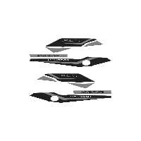 محافظ باک و برچسب خاکستری PEUGEOT XP 400 PAD سازگار با ELCIK SET GRAPHICS مشکی GRAY REDLINE Redline Grafik