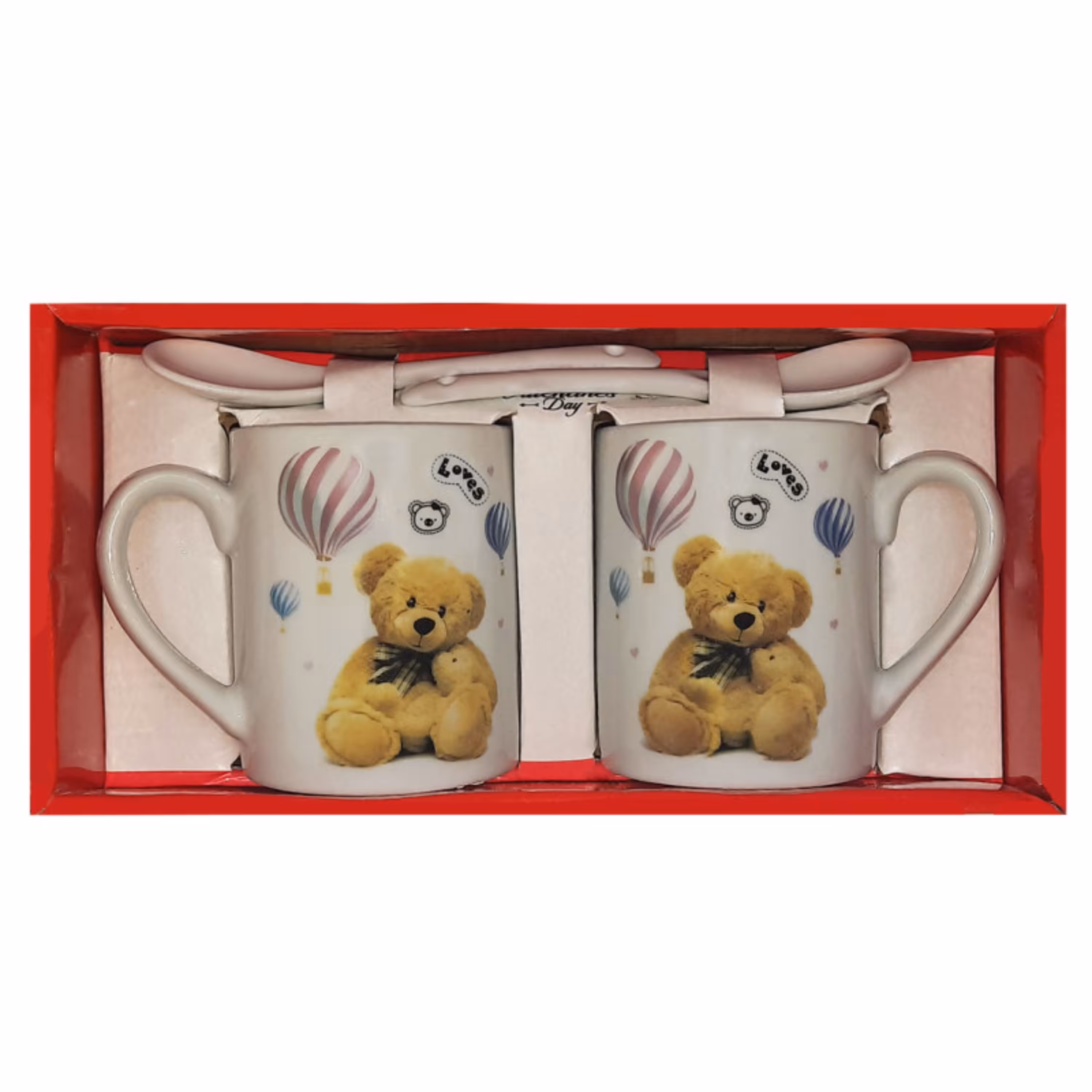 ماگ طرح خرسی  مجموعه 2 عددی مدل FD-14 به همراه قاشق سرامیکی