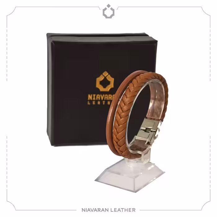 دستبند چرم دست دوز کد BR40 - خانه چرم نیاوران