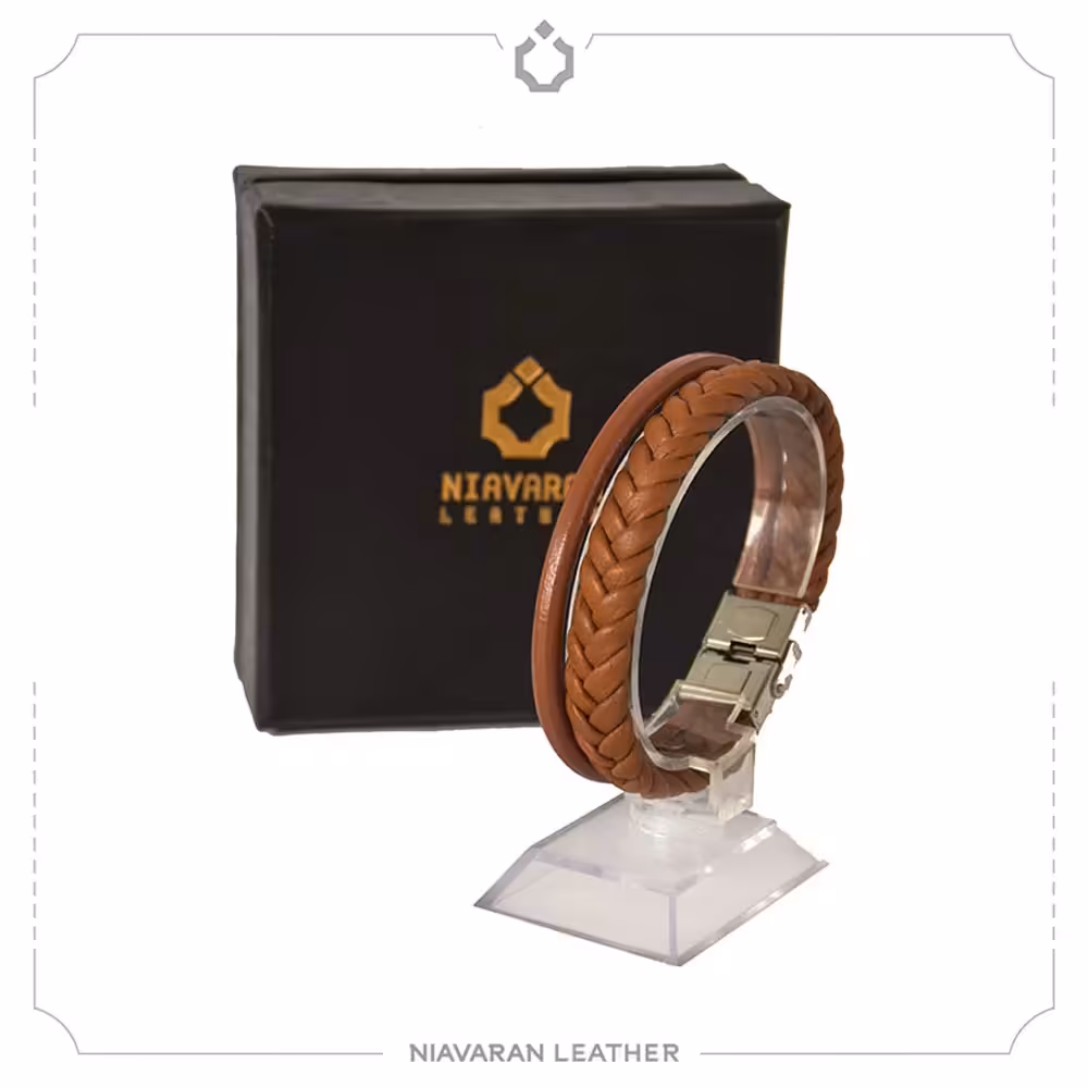 دستبند چرم دست دوز کد BR40 - خانه چرم نیاوران