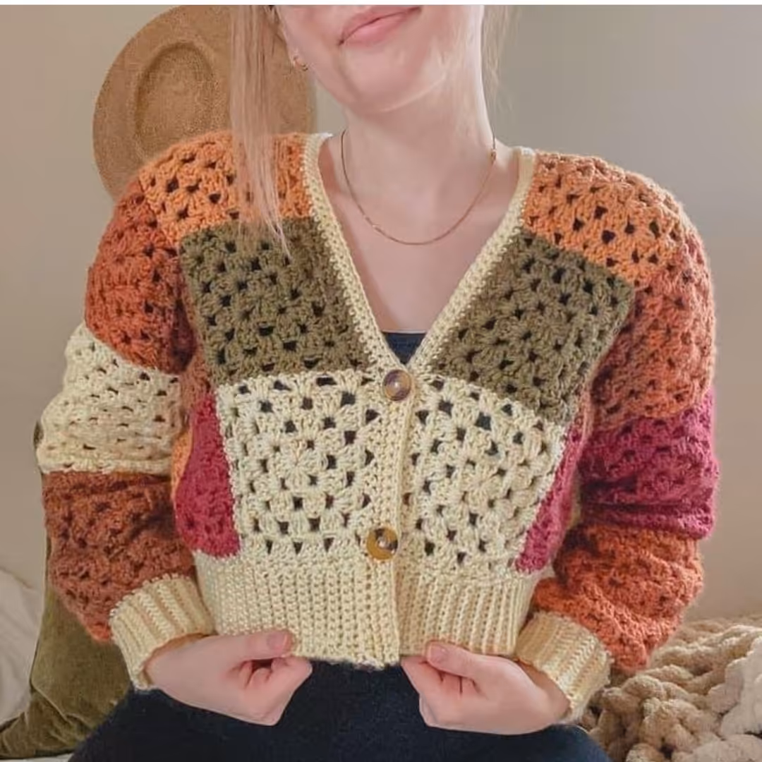 ژاکت نیم تنه دستبافت با کاموا ترک درجه یک