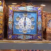 ساعت دیواری خاتم و نقاشی تذهیب 