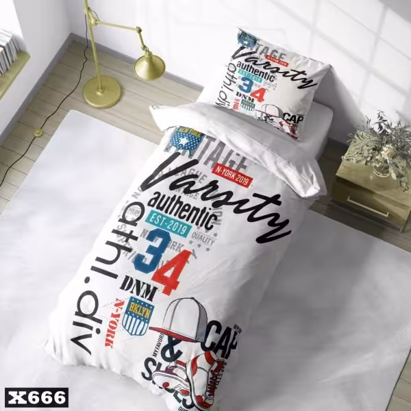 سرویس روتختی یک نفره میکروتترون سه بعدی با زمینه سفید مناسب کودک و نوجوان