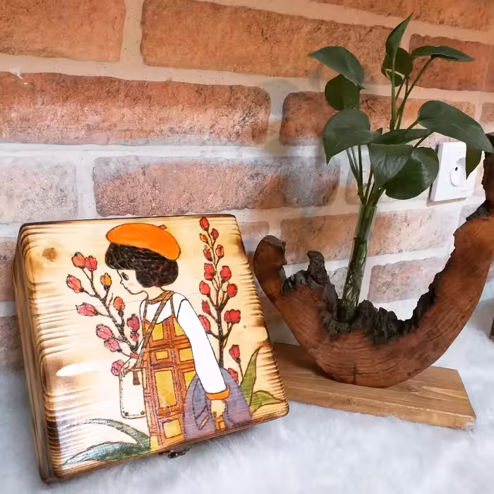 جعبه،طراحی با  سوخته کاری 