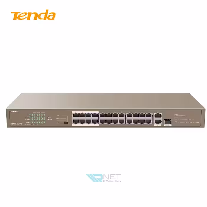 سوئیچ شبکه 24 پورت 10/100 POE تندا مدل TEF1126P-24-250W