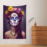 پوستر پارچه ای فیانی طرح تپستری بلک لایت SKELETON کد F43