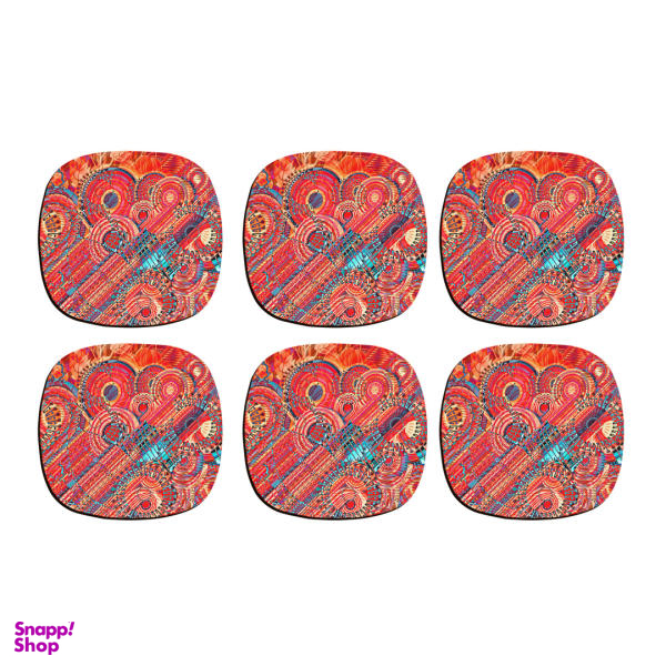 زیر لیوانی ترمه طراحان ایده مدل نارنجی انتزاعی کد cfp113 بسته شش عددی