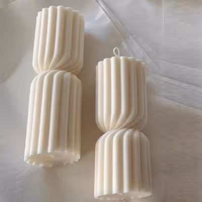 شمع طرح استوانه شیار درشت دو تکه 1006